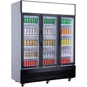 ثلاجة تجارية زجاجية بثلاثة أبواب متأرجحة NSF مبرد عرض المشروبات مبرد المشروبات، معتمد من ETL، NSF، قائم، سعة 69 قدم مكعب، عرض 74 بوصة، لوحة عرض علوية 110 فولت CLG-1320BF in Kuwait