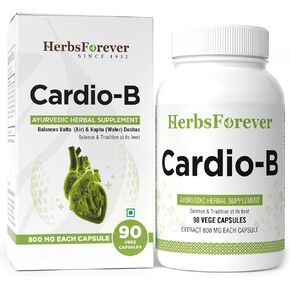 Herbsforever Cardio-B (Cardik-B) | Ayurvedic Herbal Supplement | 90 Vegan Capsules | 800 mg Concentrated Extract | Daily Herbal Support for Energy, Vitality & Wellness in Kuwait