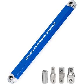 موسع مفتاح ربط السقاطة من يوشين، مجموعة مفاتيح ربط ضيقة الوصول مع محولات محرك مربعة 1/2 بوصة و1/4 بوصة و3/8 بوصة، مفتاح ربط إزاحة عالمي للمناطق التي يصعب الوصول إليها، شريط تمديد مفتاح الربط in Kuwait