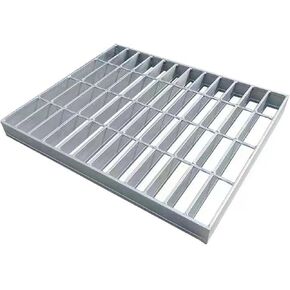 Galvanized Steel Grate for Drainage, Heavy-Duty Rainwater Channel Grating, Outdoor Trench & Floor Drain Cover, Rectangular Sewer Grille, 100x35x3CM Silver Finish in Saudi Arabia