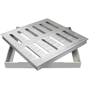 304 Stainless Steel Drain Grate with Frame - Heavy Duty Square Channel Grate for Rainwater, Garage Floor Strainer, Garden Gutter Drainage Cover, 400x400x30mm in Kuwait