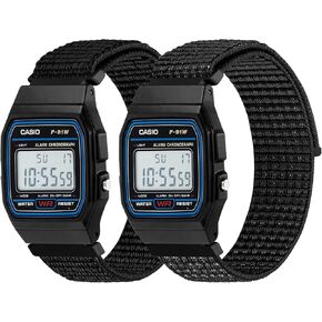 عبوتان من الأربطة المصنوعة من النايلون المتوافقة مع Casio F-84/F-91W/F-94/A158/A168، Casio F-105/F-108، حزام ناعم بحلقة منفردة لسلسلة Casio AE-1000 in Kuwait