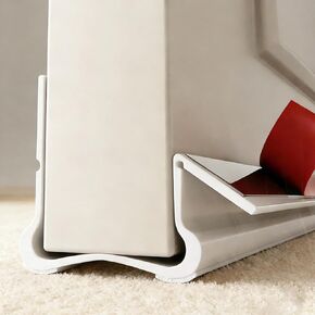 36" Under Door Draft Stopper, Draft Stopper for Bottom of Door, Weather Stripping for Doors, Self-Adhesive Door Seal for Sound, Cold, Moisture(White) in Kuwait