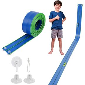 Flexible Race Car Track 15 Ft Starter Set with Suction Cups Compatible with Hot Wheels and Diecast 1/64th Car for Ages 3 & Up Classic Blue and Red Double Track Long Rolls Up Portable (Red Orange) in Kuwait