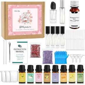 مجموعة صناعة العطور للنساء، اصنعي رائحتك الخاصة باستخدام الزيت العطري، الزجاجة، مجموعة أدوات يدوية خالية من الكحول، مجموعة هدايا عيد ميلاد عطرية للنساء والفتيات in Kuwait