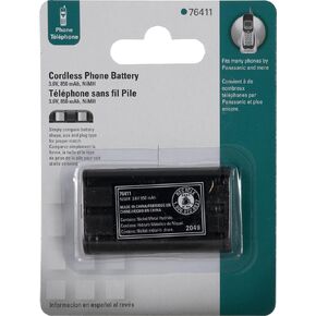 بطارية هاتف لاسلكية قابلة لإعادة الشحن من باور جير، 3.6 فولت، حزمة بطارية 850 مللي أمبير في الساعة، هيدريد معدن النيكل، متوافقة مع سماعة الهاتف اللاسلكية، 76411 in Kuwait