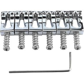 سروج جسر الجيتار 10.8 مم من سبائك الزنك تريمولو بريدج السروج متوافقة مع 6 سلسلة درابزين Strat St Tele Telecaster قطع غيار الجيتار الكهربائي كروم in Kuwait