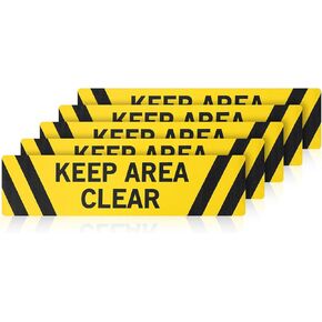 5 pack Keep Area Clear Anti Slip Adhesive Floor Sign 6 x 24 Keep Area Clear Non Slip Floor Marker Vinyl Decal Protect Your Business Work Place Customers Black on Yellow in Kuwait