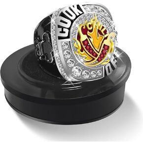 Chili Cook Off Championship Ring, Chili Cook Off Trophy Prize Award Medal, Chili Ring with Neck Chain and Acrylic Display Stand, Chili Cook Off Decorations Party Supplies Gifts in Kuwait
