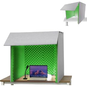 Desktop Soundproof Cover, Self Made Sound Booth Box, Portable Recording Booth, Microphone Isolation Booth Box,Red-80 * 80 * 80cm in Saudi Arabia