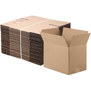 صناديق الشحن من الورق المقوى المموج باللون البني/الكرافت مقاس 7 × 5 × 4 بوصة، 25 عبوة | البريد والتعبئة والنقل والتخزين للأعمال/المنزل - متينة - صديقة للبيئة وقابلة لإعادة التدوير - صنع في الولايات المتحدة الأمريكية in Kuwait