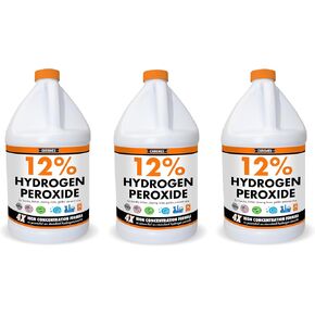Chromex Hydrogen Peroxide 12 Percent Food Grade, 4x Power Concentrated Solution, 3 Gallons Dilute to 12 Gallons, Versatile Uses include Topical Care, Home, Kitchen, Bath Cleaner, Laundry, Whitening in Kuwait
