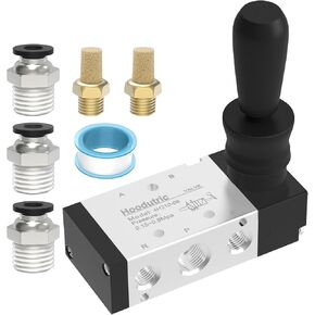 Pneumatic Solenoid Valve, Hoodutric 1/4"NPT 5 Way 2 Position Air Hand Lever Operated Valve Manual Control Push Pull Solenoid Air Valve 4H210-08 in Kuwait