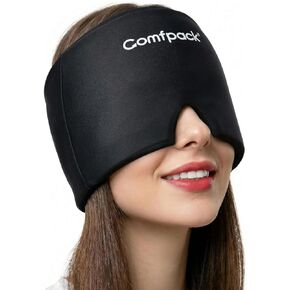 غطاء تخفيف الصداع النصفي من كومفباك مع منتج قناع حزمة الثلج من قبعة تخفيف الصداع لفترة أطول بنسبة 30%، قبعة علاج باردة من جل التبريد الناعم لعلاج الصداع النصفي وآلام الجيوب الأنفية وتخفيف التوتر والنوم والمخلفات in Kuwait