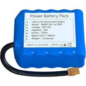 استبدال بطارية H0vегвоard 36V 2AH H0vегвоard استبدال بطارية ليثيوم قابلة للشحن مع موصل XT60. in Kuwait