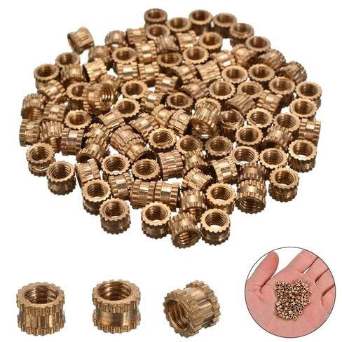 Qinlu-غسالات 4.2 مللي متر Knurl خيط إدراج M3 * 3 مللي متر نحاس Knurl خيط إدراج خيط معدني مستدير 100 قطعة ، لإصلاح المصانع in Kuwait