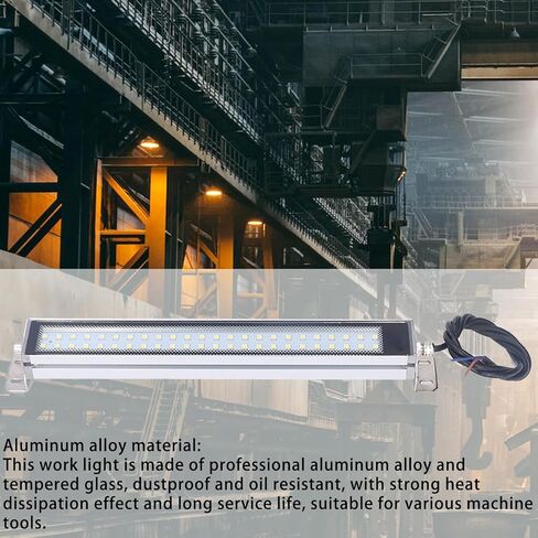 مصباح عمل LED مقاوم للانفجار لأدوات الآلات CNC، ضوء آلة ساطع 1500 لومن 6000 كلفن لأرصفة المصانع (24-36 فولت) in Saudi Arabia