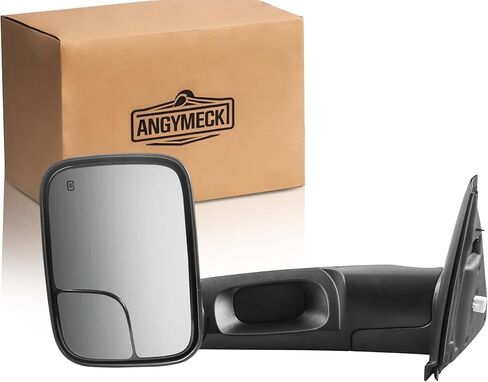 Heated Towing Side View Mirrors for Dodge Ram 2500/3500/1500, Pair, Power, Flip-Up, Manual-Folding, Textured Black, Convex Glass, Left & Right Front, CH1320228 in Saudi Arabia