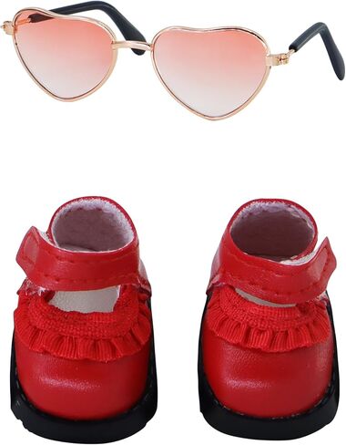 مناسبة لمجموعة ملحقات ملابس الدمية التي تبلغ مساحتها 17 سم وأحذية جلدية مشبك ومجموعة من قطعتين (Brown2) in Kuwait