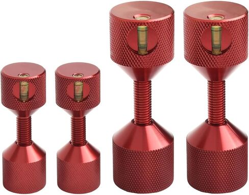 Aluminium Flange Two Hole Pins 1-1/8" and 1-5/8" with Built-in Level, 2 Hole Flange Alignment Pin with Anodized Oxide Finish(Red 4 PCS) in Kuwait