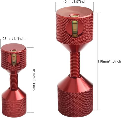 Aluminium Flange Two Hole Pins 1-1/8" and 1-5/8" with Built-in Level, 2 Hole Flange Alignment Pin with Anodized Oxide Finish(Red 4 PCS) in Kuwait