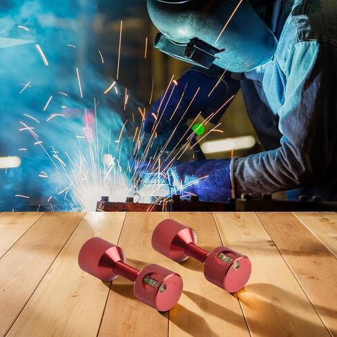 Aluminium Flange Two Hole Pins 1-1/8" and 1-5/8" with Built-in Level, 2 Hole Flange Alignment Pin with Anodized Oxide Finish(Red 4 PCS) in Kuwait