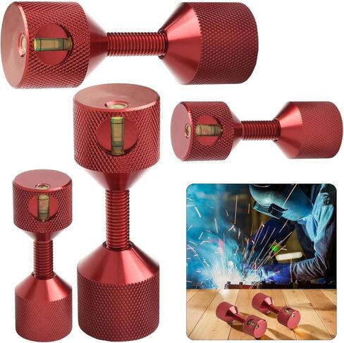 Aluminium Flange Two Hole Pins 1-1/8" and 1-5/8" with Built-in Level, 2 Hole Flange Alignment Pin with Anodized Oxide Finish(Red 4 PCS) in Kuwait