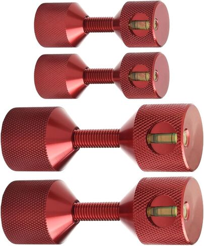 Aluminium Flange Two Hole Pins 1-1/8" and 1-5/8" with Built-in Level, 2 Hole Flange Alignment Pin with Anodized Oxide Finish(Red 4 PCS) in Kuwait
