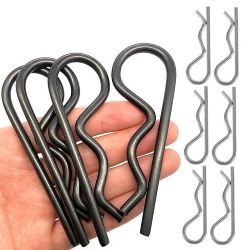 دبابيس وصلة شديدة التحمل بمشبك R ومشابك زنبركية لأسلاك الشعر ودبابيس شعر كوتر وصلة كوتر ومجموعة متنوعة من الجرارات الفولاذية (10 قطع) in Kuwait