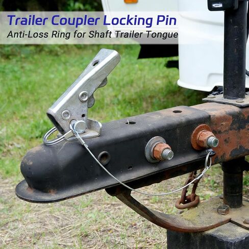 Luomorgo 2 Pack Trailer Coupler Locking Pins with Anti-Lost Rope Ring - 1/4" x 3.2" (6.3mm x 80mm) Hitch Pins for Farm, Lawn & Towing, Trucks & Equipment in Saudi Arabia