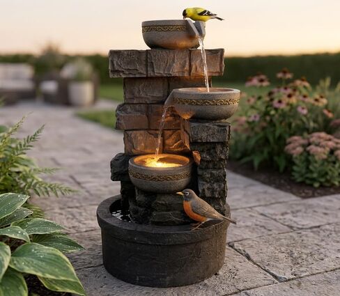 Cheng Pin Create a Relaxing Ambiance in Your Indoor&Outdoor Space with Our Floor Water Fountain Featuring LED Lights. in Saudi Arabia