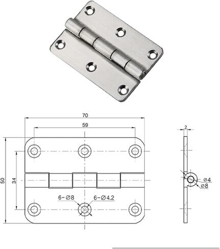 مفصلة قابلة للطي على شكل ستة فتحات 304 من الفولاذ المقاوم للصدأ، خزانة معدات الآلات الصناعية، باب 1 قطعة in Kuwait