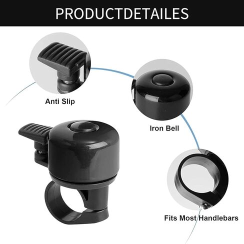 جرس دراجة مكون من قطعتين، جرس دراجة عالي الصوت للبالغين والأطفال، قرن دراجة صغير مقاوم للصدأ متوافق مع مقود الدراجة الجبلية MTB BMX سكوتر in Kuwait