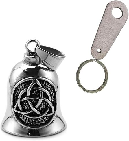 Celtic Trinity Knot Motorcycle Ride Bell, Stainless Steel Guardian Motorcycle Angel Bell, Guard Riding Safety Accessories Luck Charm in Saudi Arabia