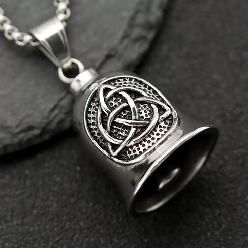 Celtic Trinity Knot Motorcycle Ride Bell, Stainless Steel Guardian Motorcycle Angel Bell, Guard Riding Safety Accessories Luck Charm in Saudi Arabia