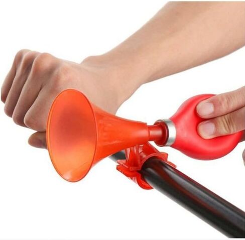 قطع غيار الدراجة الرياضية الخارجية قطعتان من بوق دراجة الأطفال باليد، جرس دراجة للأطفال، بوق هوائي للفتيات أو الأولاد، أحمر in Kuwait