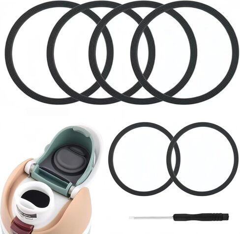 Joshey 6 Pack Rubber Seal Replacement Gaskets, Compatible with Owala Freesip 16/19/24/25/32/40oz Bottle Spout Lid - Silicone Gasket Replacement Parts in Saudi Arabia