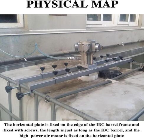 محرض IBC هوائي، جهاز تحريك سائل الهواء سعة 1000 لتر مع شفرة 250 مم، سرعة قابلة للتعديل 0-1000 دورة في الدقيقة، مروحة قابلة للطي، خلاط للطلاء in Kuwait