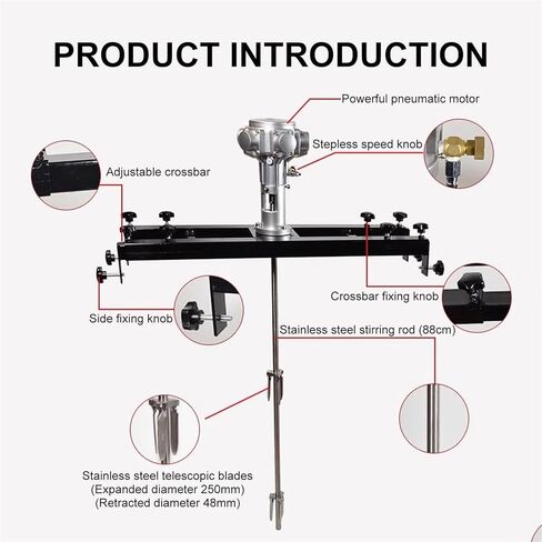 Commercial IBC Air Agitator, for Stirring Medium High Solutions, Pneumatic Mixing Machine Mixer, with Retractable Bracket, Automatic Mixing Equipment,B,A in Saudi Arabia