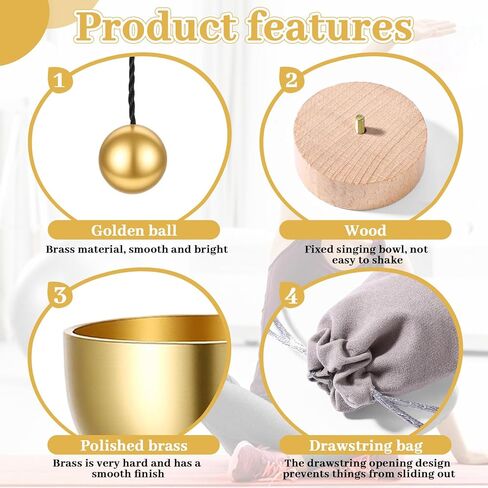 MIni Singing Bowl Set, Meditation Sound Bowl with Bag for Yoga, Meditation Relaxation, Mindfulness,Chakra Energy Healing, Self-Regulation, Stress Relief, Spiritual Gifts in Saudi Arabia