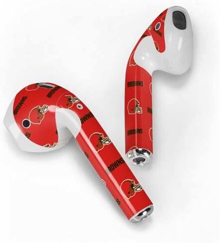 Skinit Decal Audio Skin Compatible with Apple AirPods with Wireless Charging Case - Officially Licensed NFL Cleveland Browns Blitz Series Design in Saudi Arabia