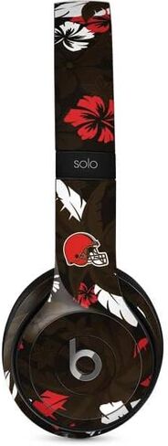 Skinit Decal Audio Skin Compatible with Beats Solo 2 Wired - Officially Licensed NFL Cleveland Browns Tropical Print Design in Saudi Arabia