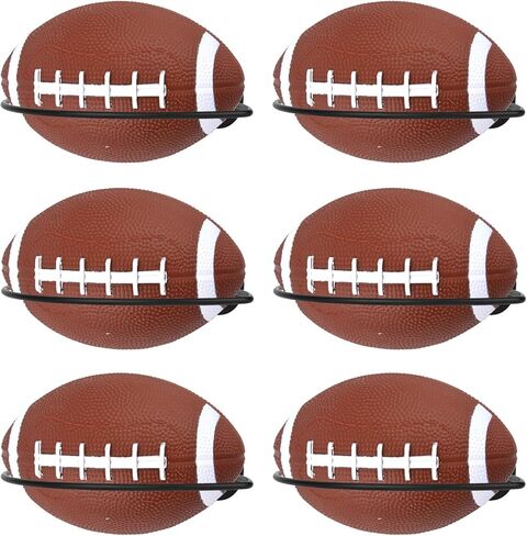 6pcs Football Wall Mounts, Metal Football Display Stand Sports Ball Holder with Screws for Room Decor Garage Organization Man Cave Home Gym in Saudi Arabia