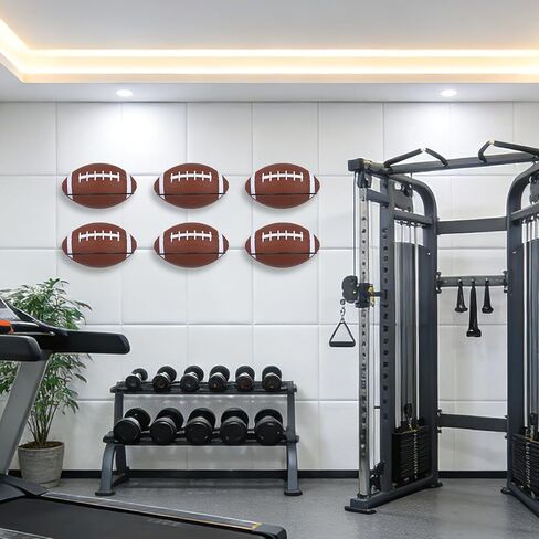 6pcs Football Wall Mounts, Metal Football Display Stand Sports Ball Holder with Screws for Room Decor Garage Organization Man Cave Home Gym in Saudi Arabia