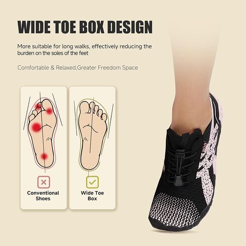 أحذية نسائية حافية القدم، أحذية مائية سريعة الجفاف وغير قابلة للانزلاق للنساء، صندوق عريض عند الأصابع خفيف الوزن للمشي لمسافات طويلة والماء والمشي واليوجا والشاطئ in Kuwait