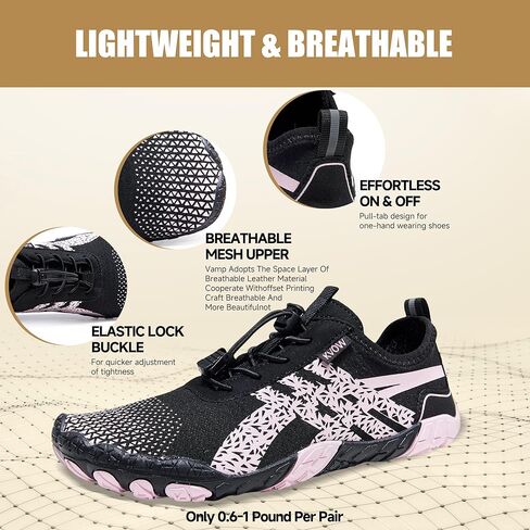 أحذية نسائية حافية القدم، أحذية مائية سريعة الجفاف وغير قابلة للانزلاق للنساء، صندوق عريض عند الأصابع خفيف الوزن للمشي لمسافات طويلة والماء والمشي واليوجا والشاطئ in Kuwait