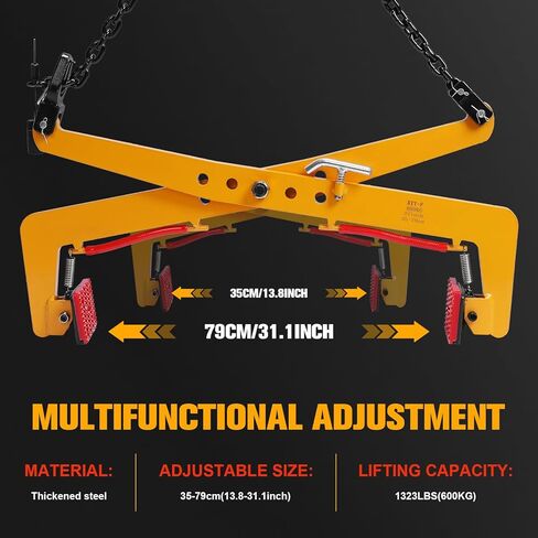 Generic 1323 Lbs Heavy Duty Stone Lifting Clamp Adjustable Range 13.8-31inch Heavy Duty Stone Carrying Clamps for Concrete Blocks Slate Sheets in Saudi Arabia