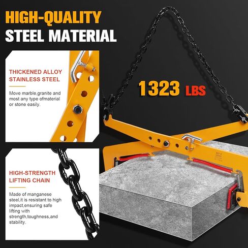 Generic 1323 Lbs Heavy Duty Stone Lifting Clamp Adjustable Range 13.8-31inch Heavy Duty Stone Carrying Clamps for Concrete Blocks Slate Sheets in Saudi Arabia