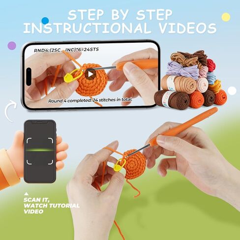 مجموعة Gipony Crochet للمبتدئين ، مجموعات الحيوانات الكروشيه ، مجموعة الكروشيه للمبتدئين مع دروس الفيديو خطوة بخطوة ، مجموعة الكروشيه المبتدئين للبالغين (Axolotl 1Pack) in Kuwait