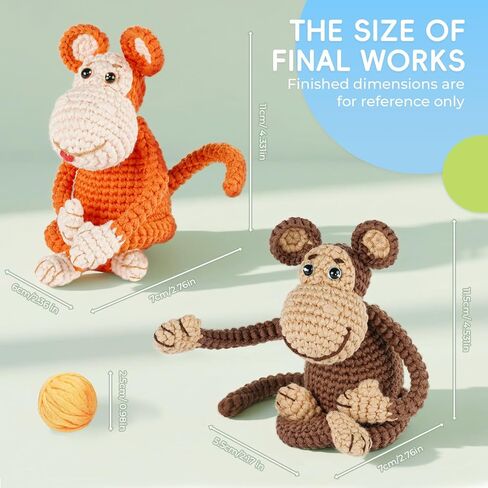 مجموعة Gipony Crochet للمبتدئين ، مجموعات الحيوانات الكروشيه ، مجموعة الكروشيه للمبتدئين مع دروس الفيديو خطوة بخطوة ، مجموعة الكروشيه المبتدئين للبالغين (Axolotl 1Pack) in Kuwait